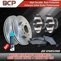 Rear Wheel Bearing Hub Assembly + Brake Rotor Pad Kit for Ford Cougar SX 2.5L