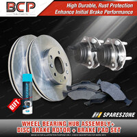 Front Wheel Bearing Hub Ass + Rotor Pad Kit for Holden Caprice Statesman WM 3.6L