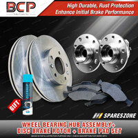 Front Wheel Bearing Hub Assembly + Brake Rotor Pad Kit for Holden Astra AH 2.2L