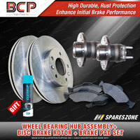 Rear Wheel Bearing Hub Assembly + Brake Rotor Pad Kit for Holden Astra AH ABS