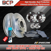 Rear Wheel Bearing Hub Assembly Brake Rotor Pad Kit for Holden Commodore VZ ABS