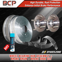 Rear Wheel Bearing Hub Ass + Brake Drum Shoe Kit for Hyundai Accent X3 W/O ABS