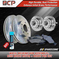 Rear Wheel Bearing Hub Assembly + Brake Rotor Pad Kit for Hyundai Tiburon V6 GK