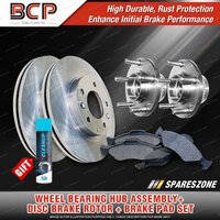 Rear Wheel Bearing Hub Assembly + Brake Rotor Pad Kit for Hyundai Tucson CITY JM