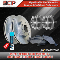 Rear Wheel Bearing Hub Ass + Brake Rotor Pad Kit for Hyundai Santa FE CM 2.2L