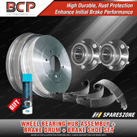 Rear Wheel Bearing Hub Assembly + Brake Drum Shoe Kit for Mazda Premacy CP ABS