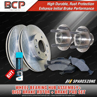 Rear Wheel Bearing Hub Assembly + Brake Rotor Pad Kit for Mazda 323 BG W/O ABS