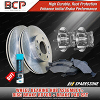 Rear Wheel Bearing Hub Ass + Brake Rotor Pad Kit for Mazda 3 BK LFDE 2.0L ABS