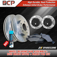 Rear Wheel Bearing Hub Assembly + Brake Rotor Pad Kit for Mazda CX-7 ER 2.5L