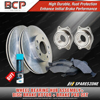 Rear Wheel Bearing Hub Ass + Brake Rotor Pad Kit for Mitsubishi Verada KJ KL AWD