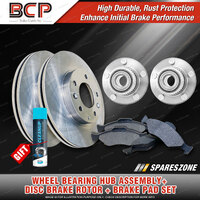 Rear Wheel Bearing Hub Ass + Brake Rotor Pad Kit for Mitsubishi Grandis BA ABS