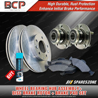 Rear Wheel Bearing Hub Ass + Brake Rotor Pad Kit for Mitsubishi Lancer CH AT ABS