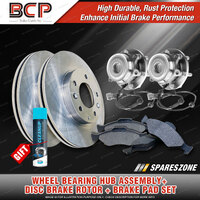 Front Wheel Bearing Hub Ass Rotor Pad Kit for Nissan Navara D22 APGD22 ABS