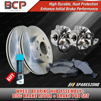 Front Wheel Bearing Hub Ass Rotor Pad Kit for Nissan Navara D22 CPUD22 Akebono