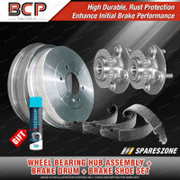 Rear Wheel Bearing Hub Ass + Brake Drum Shoe Kit for Nissan Pulsar N14 ABS