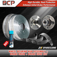 Rear Wheel Bearing Hub Ass + Brake Drum Shoe Kit for Nissan Pintara U12 27mm