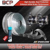 Rear Wheel Bearing Hub Ass + Brake Drum Shoe Kit for Nissan Pathfinder R50 99-05