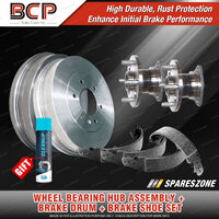 Rear Wheel Bearing Hub Assembly + Brake Drum Shoe Kit for Toyota Corolla AE101