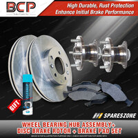 Rear Wheel Bearing Hub Ass + Brake Rotor Pad Kit for Toyota Corolla AE102 ABS