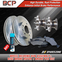 Rear Wheel Bearing Hub Ass Brake Rotor Pad Kit for Toyota Corolla AE112 W/O ABS