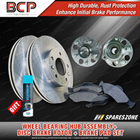 Rear Wheel Bearing Hub Assembly + Brake Rotor Pad Kit for Toyota Kluger MCU28