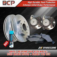 Rear Wheel Bearing Hub Assembly + Brake Rotor Pad Kit for Toyota Celica ST184