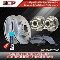 Front Wheel Bearing Hub Ass Rotor Pad Kit for Volkswagen Golf MK5 1K 4Bolt 312mm