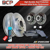 Rear Wheel Bearing Hub Ass Brake Rotor Pad Kit for Volkswagen Golf MK5 1K 5 Stud