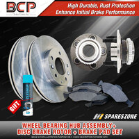 Front Wheel Bearing Hub Ass + Brake Rotor Pad Kit for Ford Falcon BF IRS Upgrade