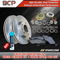 Swivel Hub & Wheel Bearing Kit + Brake Set for Toyota Landcruiser FZJ105 HZJ105