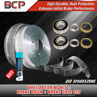 Rear Wheel Bearing Kit + Brake Drum Shoe Set for Ford Mustang 2.8L 3.3L 1965