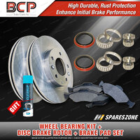 Front Wheel Bearing Kit Brake Rotor Pad Set for Ford Falcon Fairmont XB XC XD