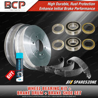 Rear Wheel Bearing Kit + Brake Drum Shoe Set for Ford Falcon XY 10/1970-06/1972