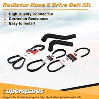 Radiator Hose + Gates Belt Kit for Holden Commodore VH 3.3L L14 81-84 with A/C