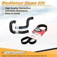 Radiator Hose + Gates Drive Belt Kit for Ford Laser KJ 1.6L B6 10/1994-12/1994