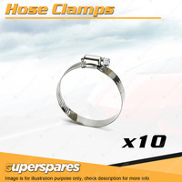 10 x Superspares Hose Clamps 46-70mm Perforated Band Part Stainless