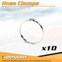 10 x Superspares Hose Clamps 90-114mm Perforated Band Part Stainless