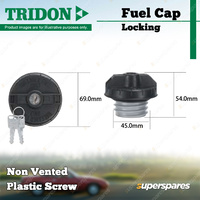 Tridon Fuel Cap for Toyota Landcruiser Prado 62-75 80 95 99 100 105 120 150