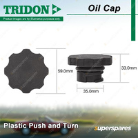 Tridon Oil Cap Plastic Push and Turn 35.0mm for Chrysler Sebring 2.7L V6