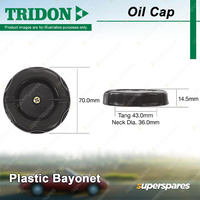 Tridon Oil Cap Plastic Bayonet 36.0mm for Daewoo 1.5 Cielo GL GLX Espero