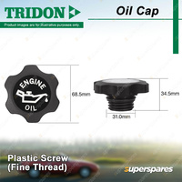 Tridon Oil Cap for Jeep Grand Cherokee XJ KJ WH WJ WG ZG Compass MK Commander XH