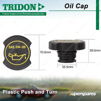 Tridon Oil Cap Plastic Push and Turn 35.5mm for Mazda B4000 MPV LW Tribute