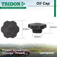 Tridon Oil Cap Plastic Screw 35.0mm for Nissan ST XFN Utility 4.1L