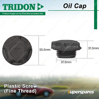 Tridon Oil Cap for Toyota Hilux GGN15 25 Kluger GSU40 45 Vitz Yaris Platz Tarago