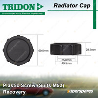 Tridon Recovery Plastic Screw Radiator Cap for Daewoo Musso 2.9L 3.2L