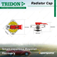 Tridon Safety Lever Radiator Cap Small Japanese Bayonet for Daihatsu Terios