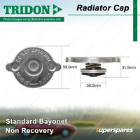 Tridon Non Recovery Radiator Cap Standard Bayonet 38.0mm for Fiat X1/9