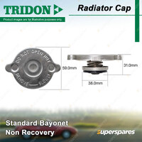 Tridon Non Recovery Radiator Cap Standard Bayonet 38.0mm for Mazda 1000 1.0L