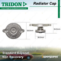 Tridon Non Recovery Radiator Cap Standard Bayonet for Nissan Bluebird 1.2L 1.3L