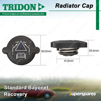 Tridon Recovery Radiator Cap Standard Bayonet for Peugeot 306 405 406 605